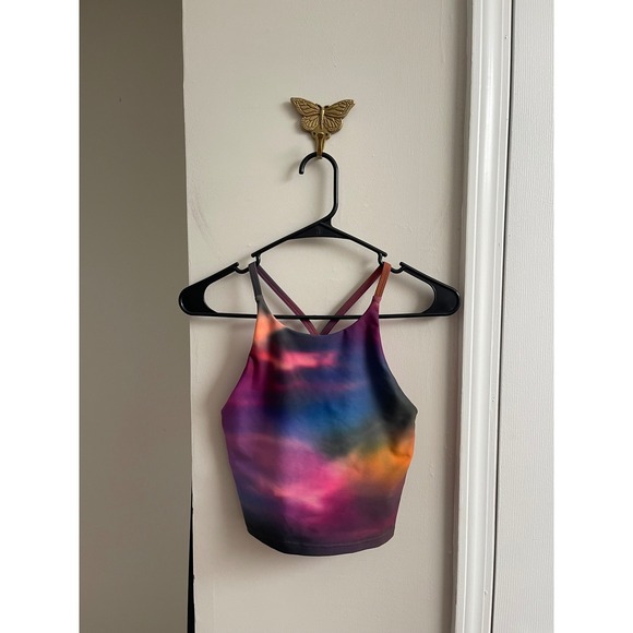 Old Navy Other - Old Navy Active PowerSoft Tie Dye Sports Bra Tank XS Built In Bra Light Support